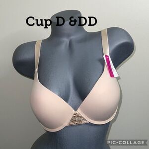 Comfort Fit Push Up Light Padded T- Shirt 3 Hooks Bra Full Covered Underwire.